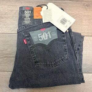 Levi's Women's Dark Gray 501 Straight Leg Jeans